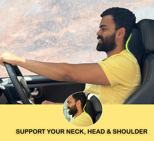 Car Neck Rest Pillow - Ultrasoft For Comfortable Ride | Washable Velvet Cover
