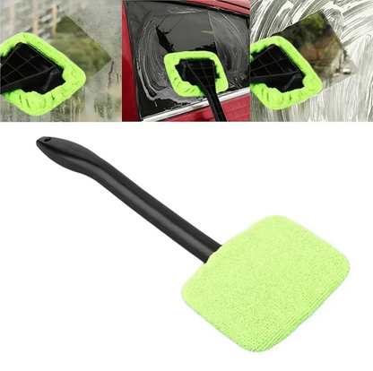 Windshield & Glass Cleaner Wiper With Microfiber Head | Washable, No Dag Dhaba