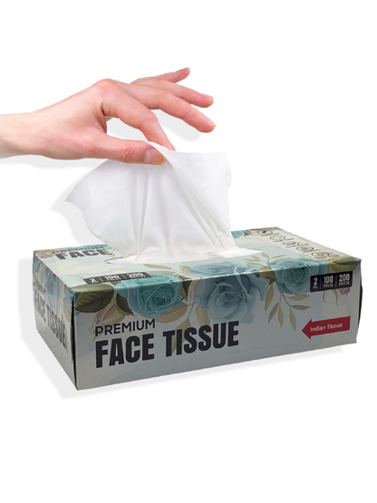 Tissue Box  2 Ply | Car Tissue - Pack of 4 (100 Pulls Per Box, 400 Sheets )