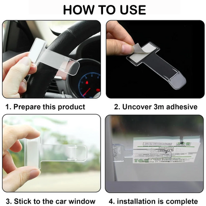 FastTag, Ticket Holder Car Windshield Clip | Pack of 2