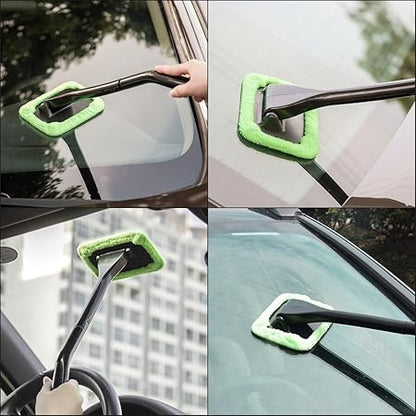 Windshield & Glass Cleaner Wiper With Microfiber Head | Washable, No Dag Dhaba