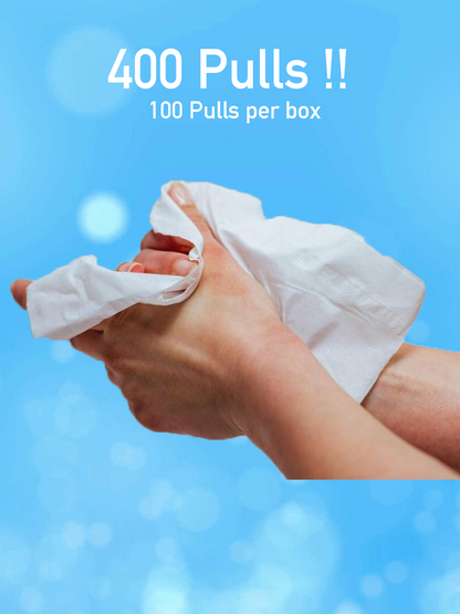 Tissue Box  2 Ply | Car Tissue - Pack of 4 (100 Pulls Per Box, 400 Sheets )
