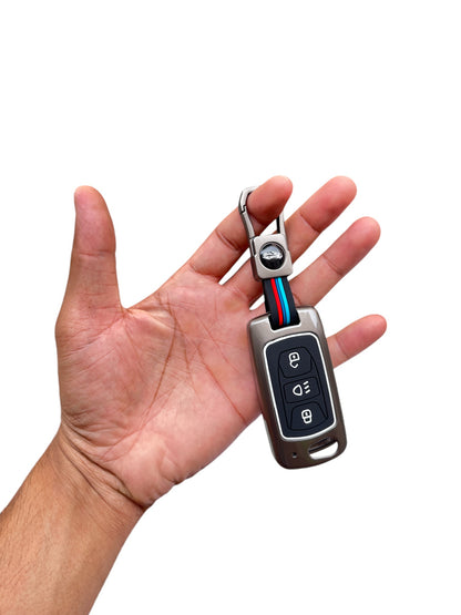 Metal Key Cover For Tata | For Lower Variants - 3 Button Flip Key