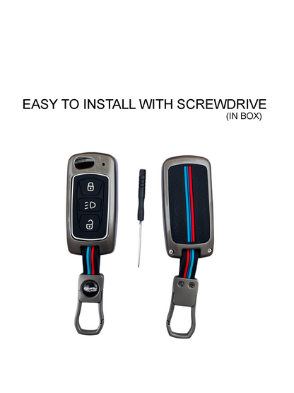 Metal Key Cover For Tata | For Lower Variants - 3 Button Flip Key