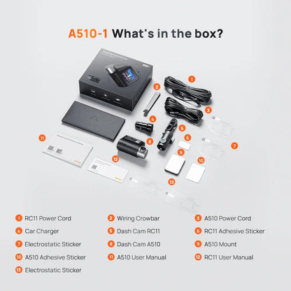 70mai A510 HDR 3K Dual Channel Dash Cam - Diwali Sale