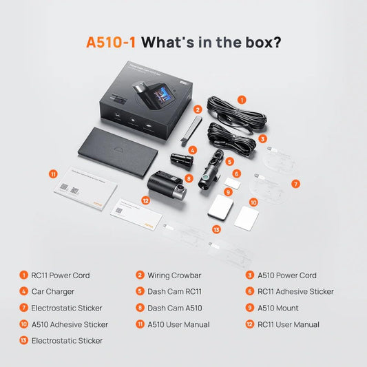 70mai A510 HDR 3K Dual Channel Dash Cam - Diwali Sale