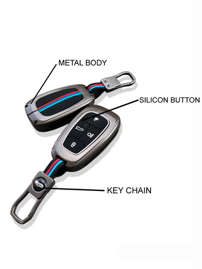 Metal Key Cover For Tata | For 4 Button Smart Key