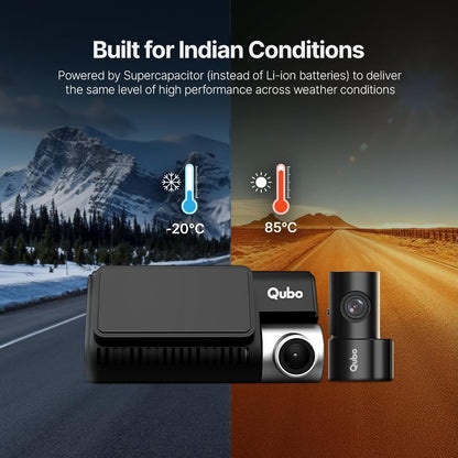 Qubo Dashcam Pro 3K Dual Channel - Diwali Sale