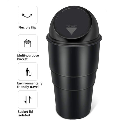 Car Dustbin / Ashtray Fits in Cup Holder or Door Pockets