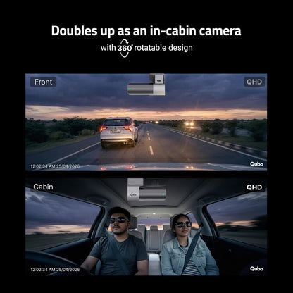 Qubo Car Dashcam Pro 2K (Front+Rear) | Diwali Sale