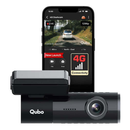 Qubo Dashcam 4G Live - Remote Live View | GPS Tracking & Smart Alert