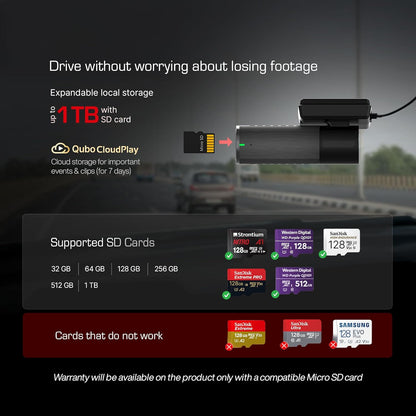 Qubo Dashcam 4G Live - Remote Live View | GPS Tracking & Smart Alert