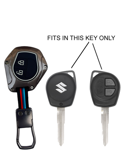 Metal Key Cover For Maruti Suzuki & Toyota | For Lower Models - 2 Button Key