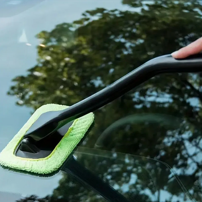 Windshield & Glass Cleaner Wiper With Microfiber Head | Washable, No Dag Dhaba