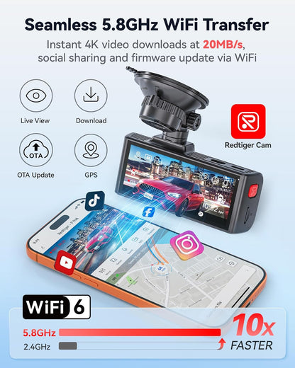 Redtiger F7NA 4K Dual Channel Dashcam - Diwali Sale
