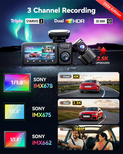 Redtiger F17 Elite 4K | 3 Channel Dashcam - Diwali Sale