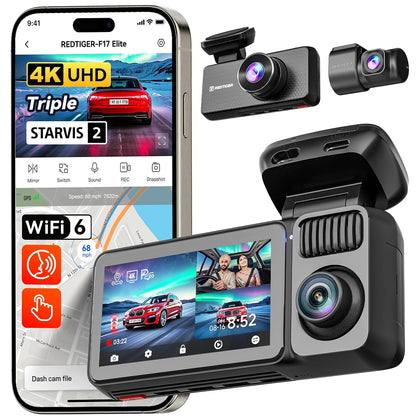 Redtiger F17 Elite 4K | 3 Channel Dashcam - Diwali Sale