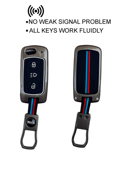 Metal Key Cover For Tata | For Lower Variants - 3 Button Flip Key